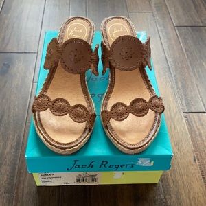 Jack Rogers sandals, size 10, Cognac color, 2.5” heel